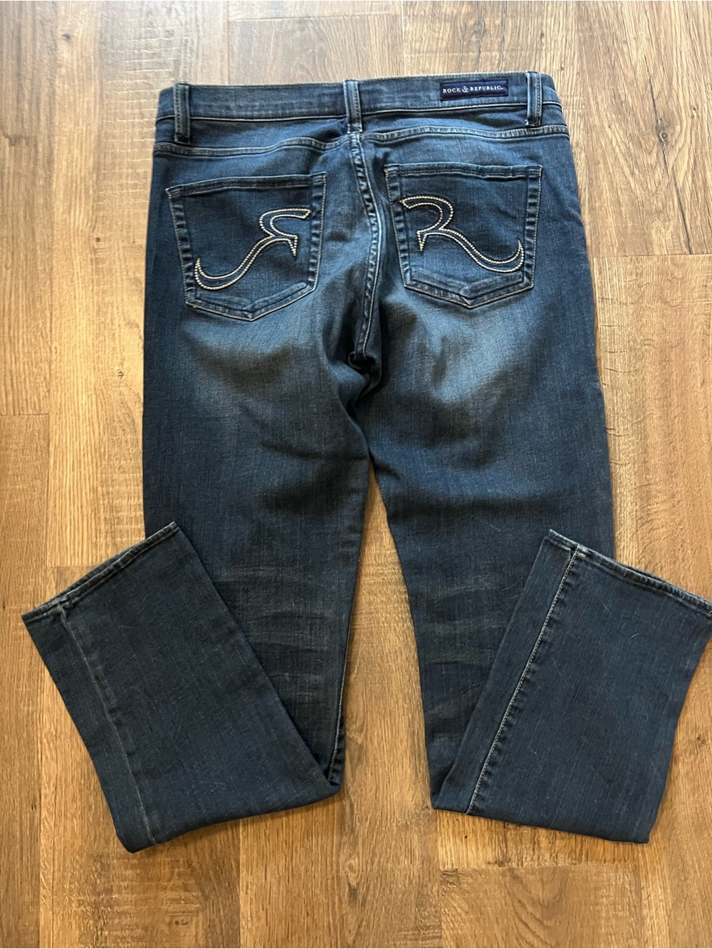 Rock & Republic Women’s Dark Blue Bootcut Jeans with Signature R Stitch